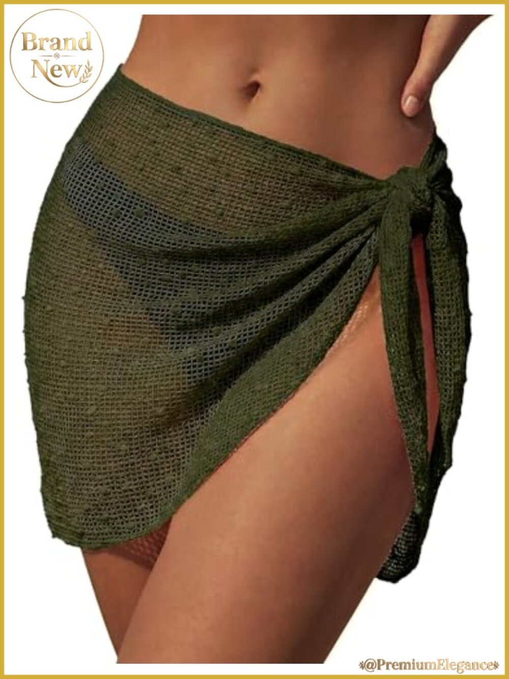 Crochet Sarong Wrap for Women Beach Cover Up Short Crochet Coverup
